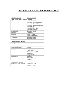 ASTHMA: QUICK RELIEF MEDICATIONS
