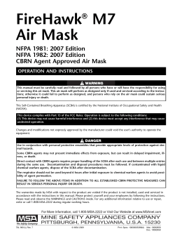 FireHawk® M7 Air Mask - Mine Safety Appliances