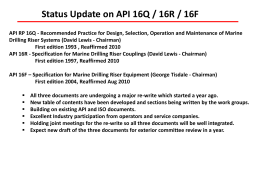 API 16F, Q, R TG4 Status - Jan. 2013