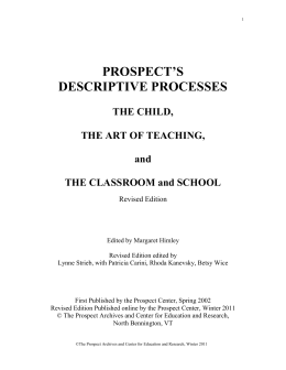 prospect‟s descriptive processes - University of Vermont Libraries