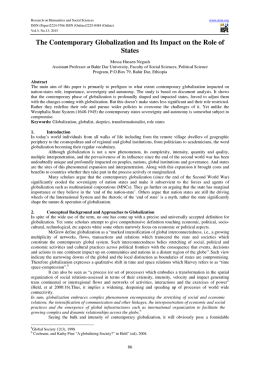 The Contemporary Globalization and Its Impact on the Role of
