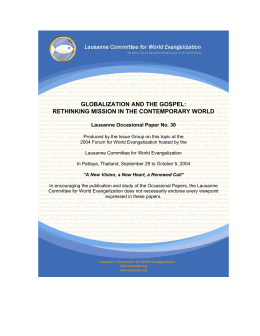Rethinking Mission in the Contemporary World