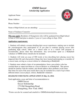 OMM Soccer Scholarship Application