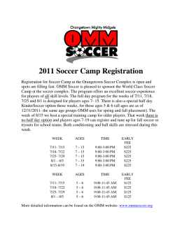 2011 Soccer Camp Registration