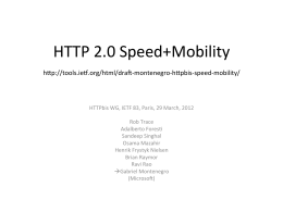 HTTP 2.0 Speed+Mobility