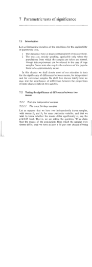 7 Parametric tests of significance