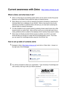 Current awareness with Zetoc http://zetoc.mimas.ac.uk/