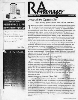 RESIDENCE LIFE newsletter group