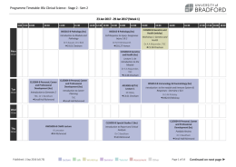 Programme Timetable: BSc Clinical Science - Stage 2