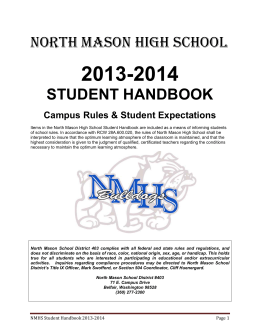 NMHS Student Handbook - North Mason School District