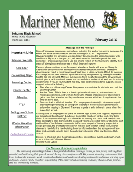 Sehome High School February 2016 Important Links