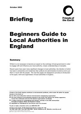 Beginners Guide to Local Authorities in England