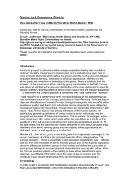 Qb Topic Overview: Ethnicity
