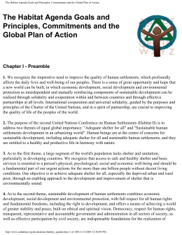 The Habitat Agenda Goals and Principles, Commitments - UN