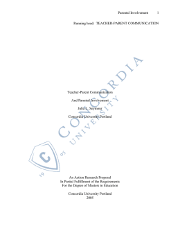 Teacher-Parent Communication And Parental Involvement
