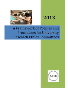 A Framework of Policies and Procedures for University Research