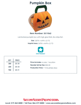 Page 1 Item Number: SS11062 Lominated pumpkin box with high