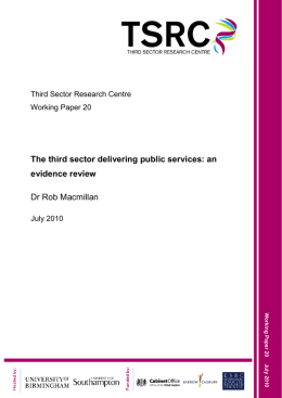 The third sector delivering public services