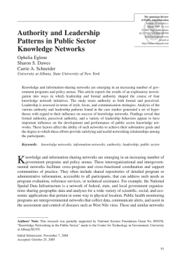 Authority and Leadership Patterns in Public Sector Knowledge