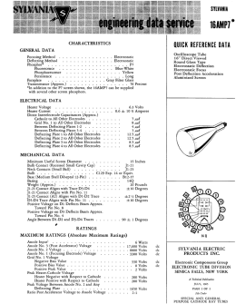 characteristics general data - Frank`s electron Tube Data sheets