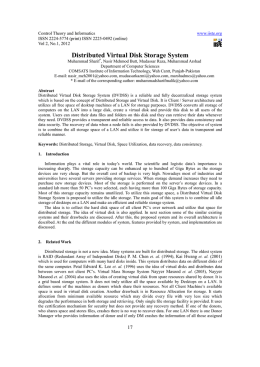 Distributed Virtual Disk Storage System