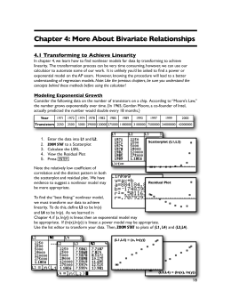 Chapter 4: More About Bivariate Relationships