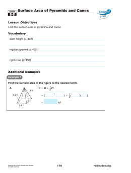 Surface Area of Pyramids and Cones 8-8