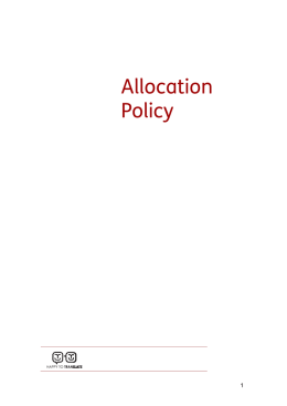 Allocation Policy - Glasgow Housing Association