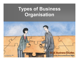 Types of Business Organisation