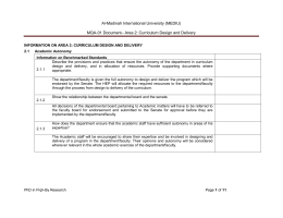 MQA-01 Document– Area 2 - Al Madinah International University