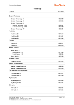Toxicology - SmarTeach