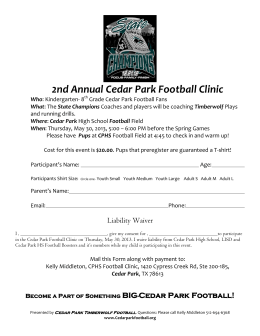 2nd Annual Cedar Park Football Clinic