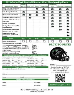 PACK TO PACK! - Cedar Park Football