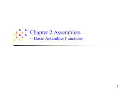 Basic Assembler Functions