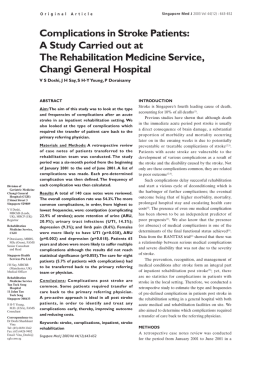 Complications in Stroke Patients: A Study Carried out at The