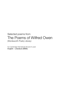 The Selected Poems of Wilfred Owen