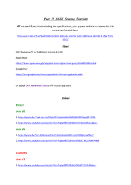 Year 11 GCSE Science Revision