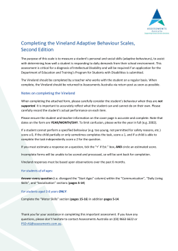 Completing the Vineland Adaptive Behaviour Scales, Second Edition