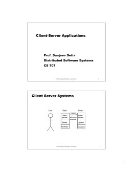 Client-Server Applications Client Server Systems