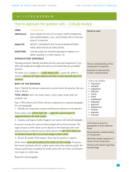 How to approach the question verb – Critically Analyse