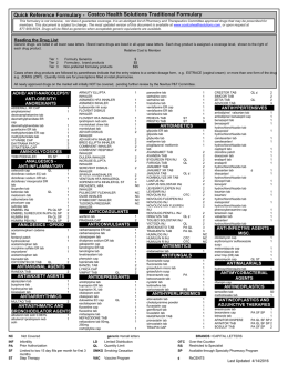 Quick Reference Formulary - Costco Health Solutions Traditional