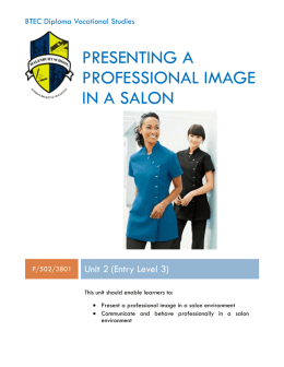 Presenting a professional image in a Salon