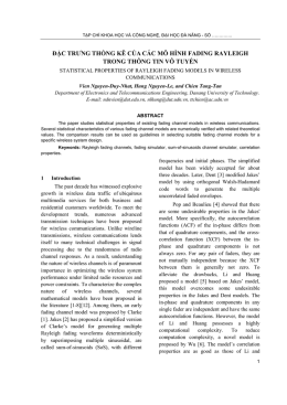 STATISTICAL PROPERTIES OF RAYLEIGH FADING MODELS IN