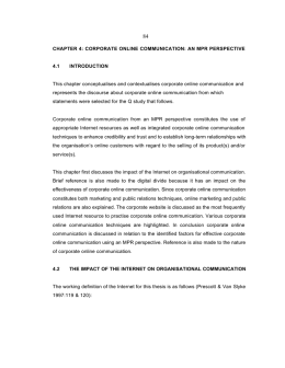CHAPTER 4: CORPORATE ONLINE COMMUNICATION: AN