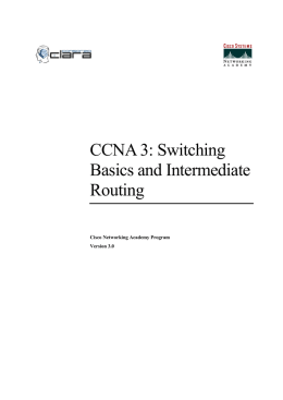 CCNA 3: Switching Basics and Intermediate Routing