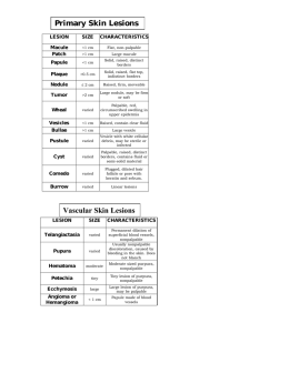 Primary Skin Lesions
