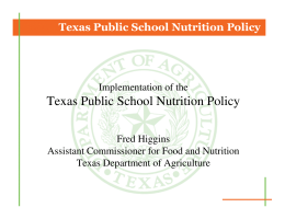 Texas Public School Nutrition Policy