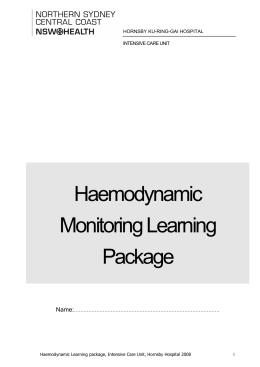 Haemodynamic Monitoring Learning Package