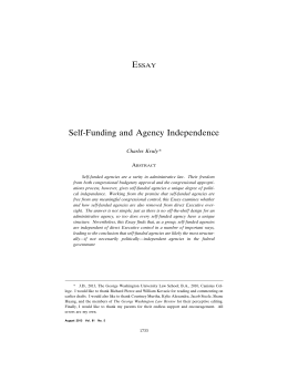 Self-Funding and Agency Independence