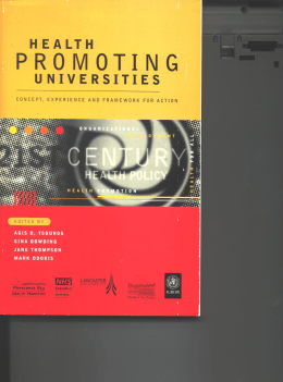 Health promoting universities: Concept, experience